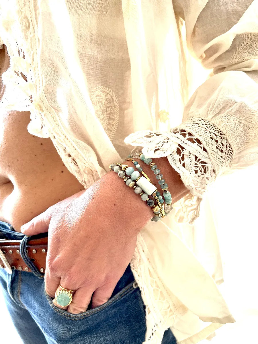 Bracelet en aigue-marine, vue 4 - Paulette Quincaillerie