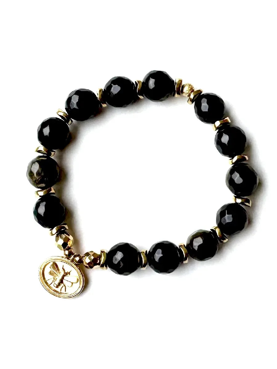 Bracelet en obsidienne dorée - Paulette Quincaillerie