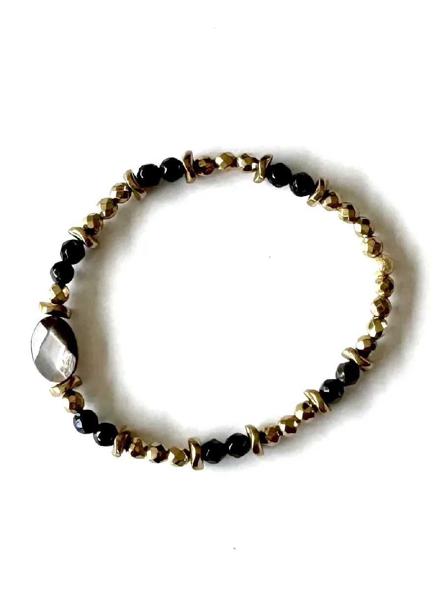 Bracelet en obsidienne dorée - Paulette Quincaillerie