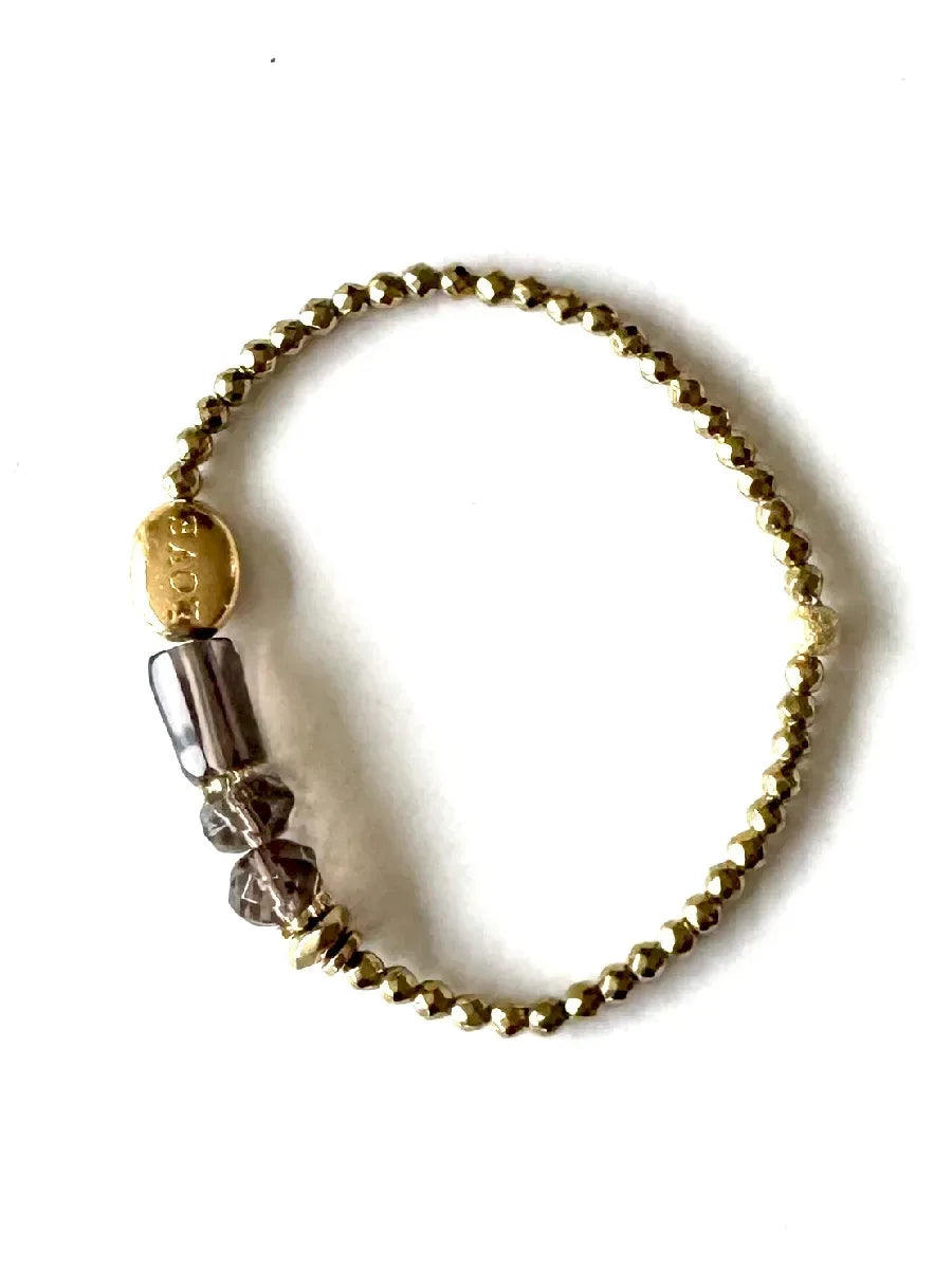 Bracelet en quartz fumé - Paulette Quincaillerie