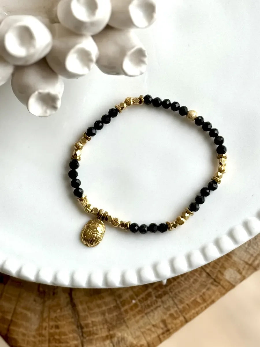 Bracelet en obsidienne dorée - Paulette Quincaillerie