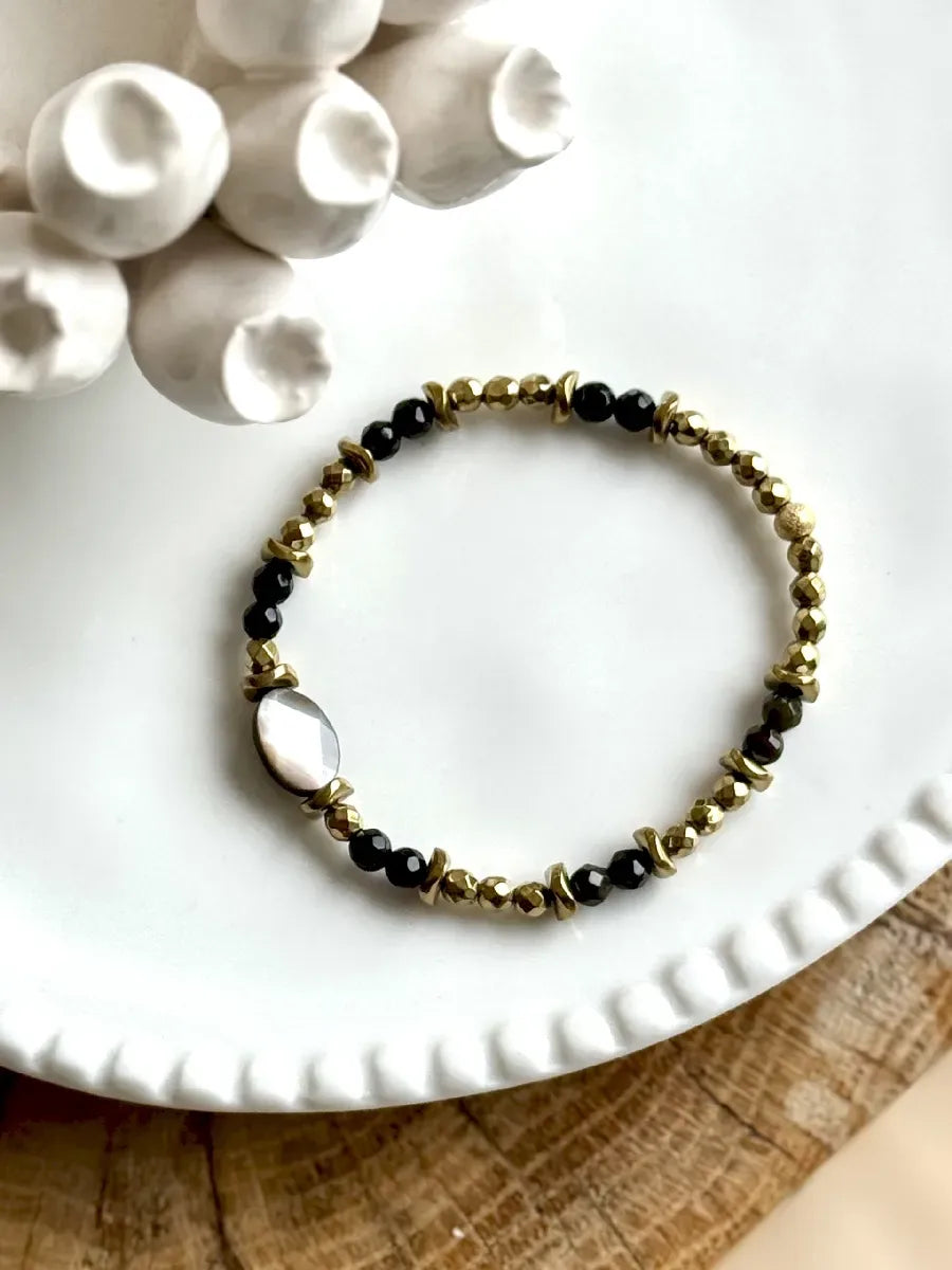 Bracelet en obsidienne dorée, vue 4 - Paulette Quincaillerie