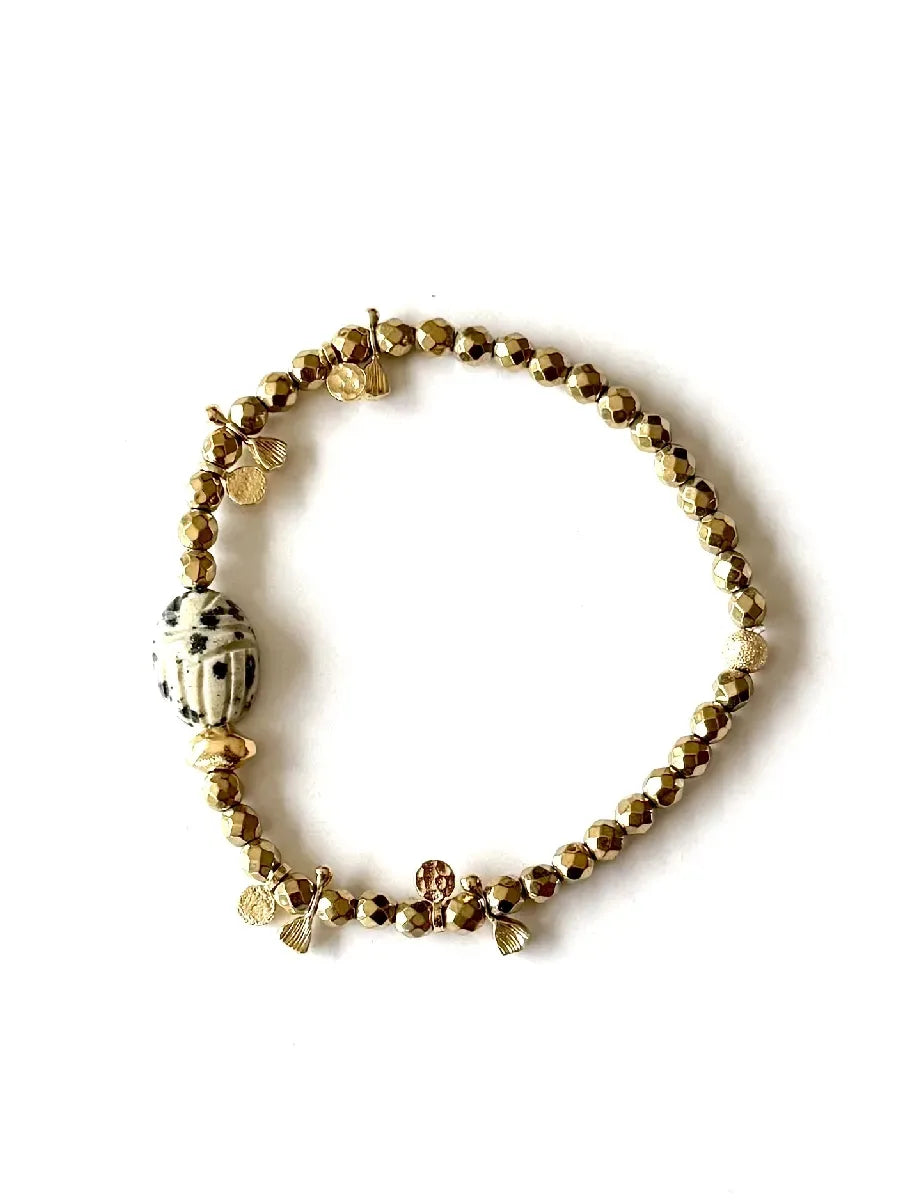 Bracelet en jaspe dalmatien - Paulette Quincaillerie