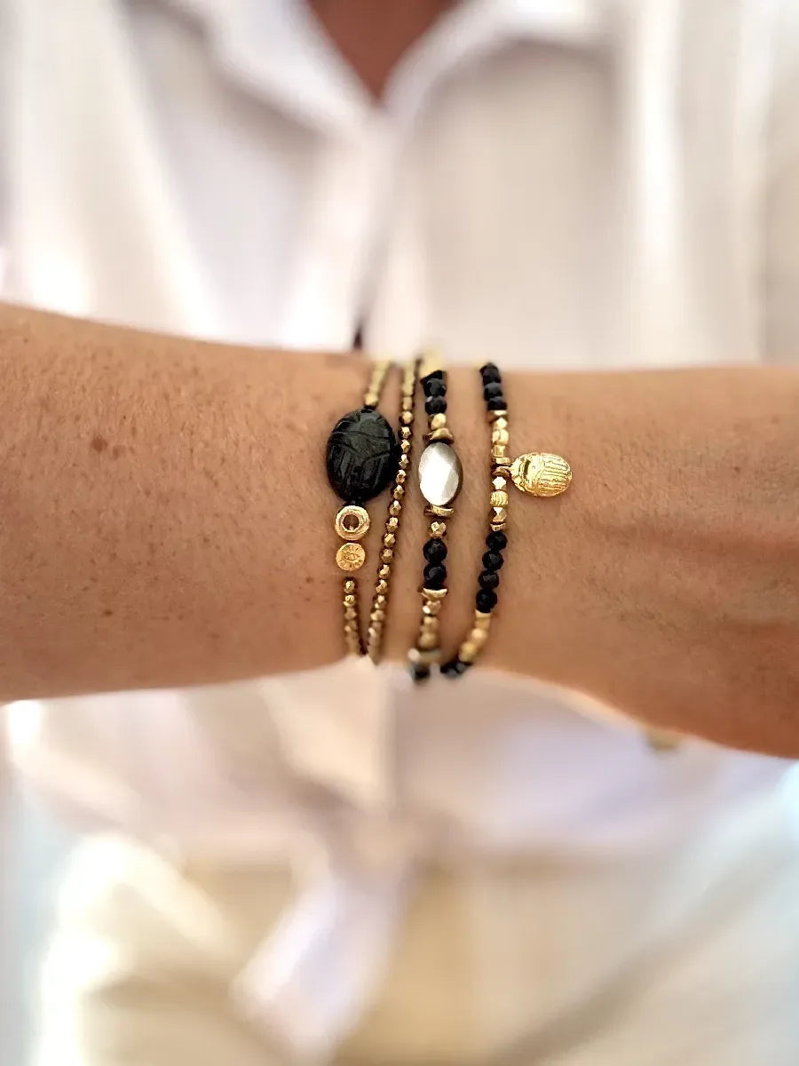 Bracelet en obsidienne dorée, vue 3 - Paulette Quincaillerie