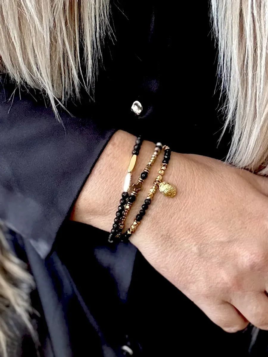 Bracelet en obsidienne dorée, vue 4 - Paulette Quincaillerie