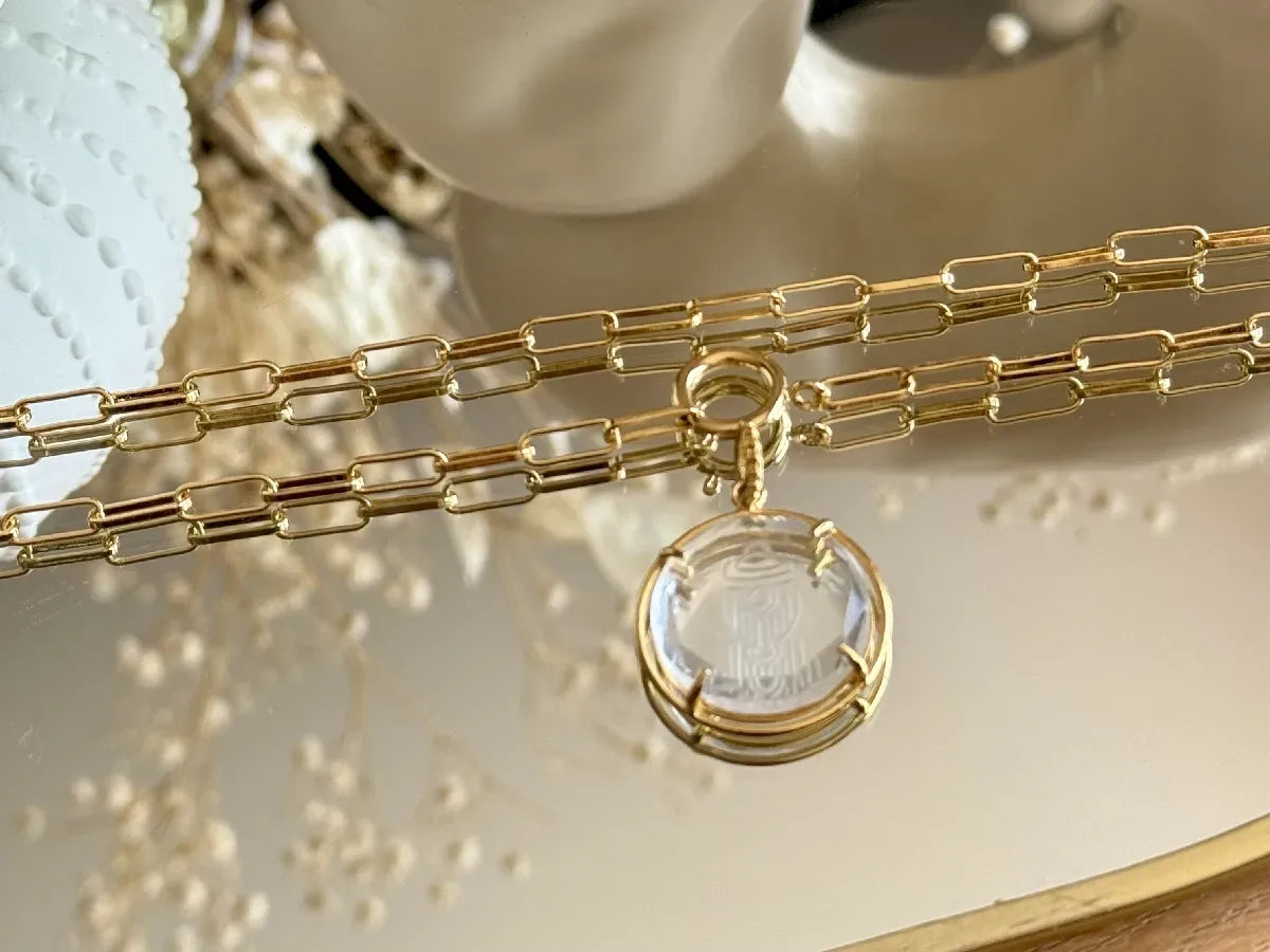collier chaine maille trombone or