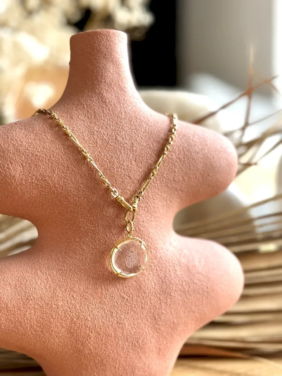 collier maille chaine Lola en plaqué ro maille vintage torsadée