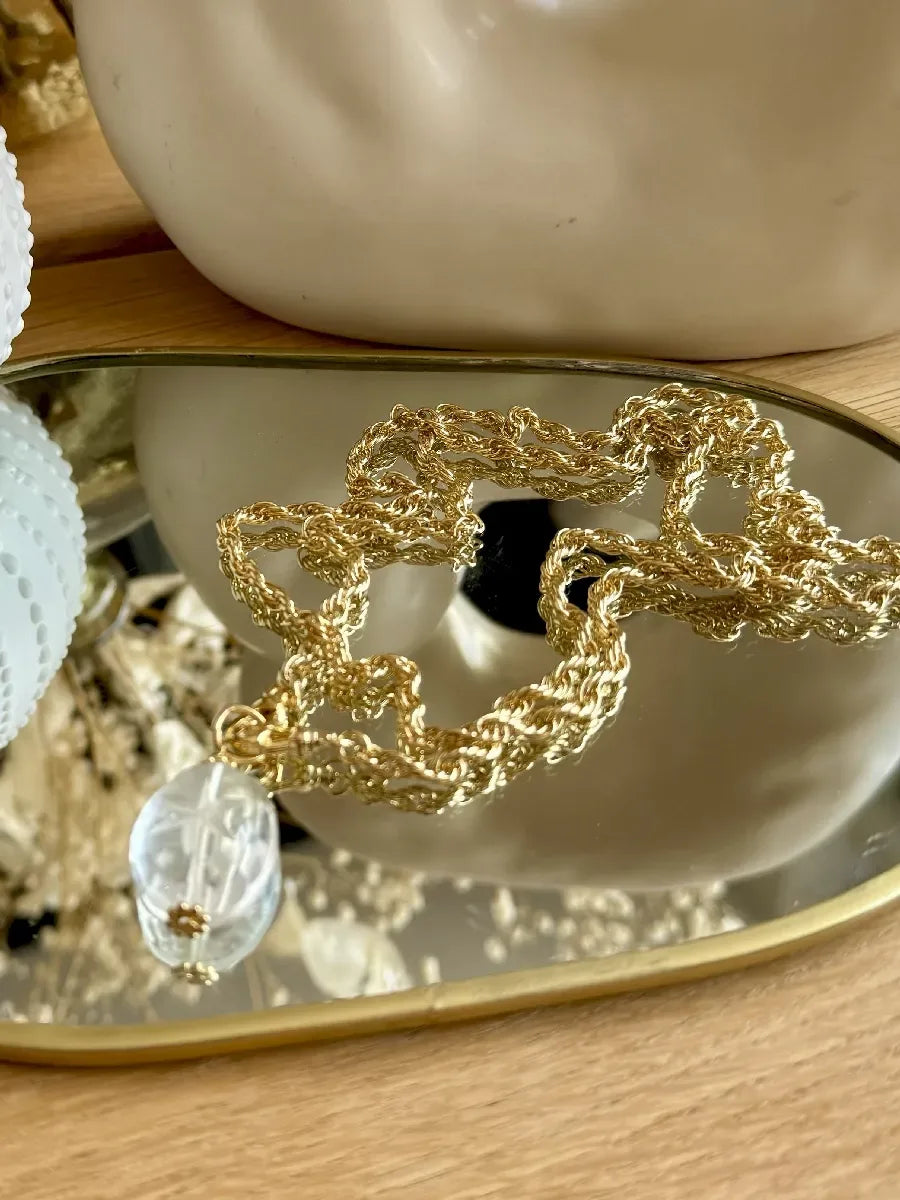 collier chaine maille vintage torsadée