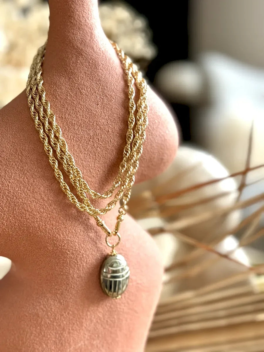 collier maille vintage