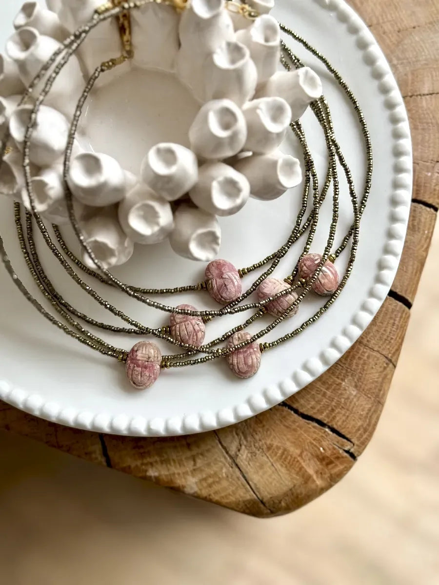 Collier en rhodochrosite - Paulette Quincaillerie