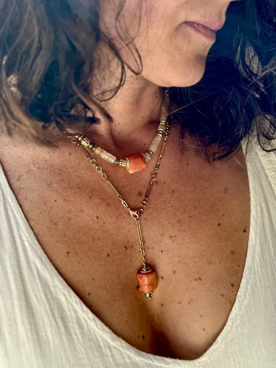 collier corail saumon