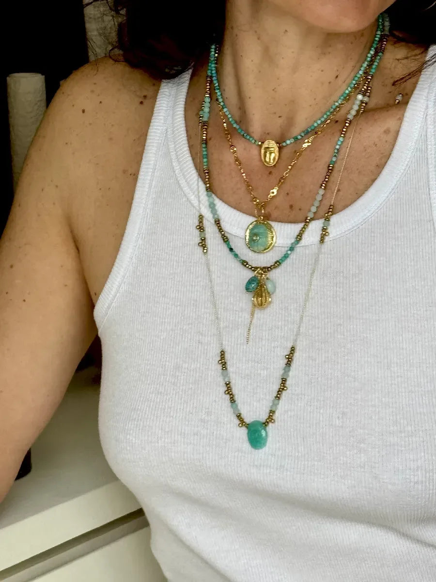 Bracelet en amazonite, vue 4 - Paulette Quincaillerie