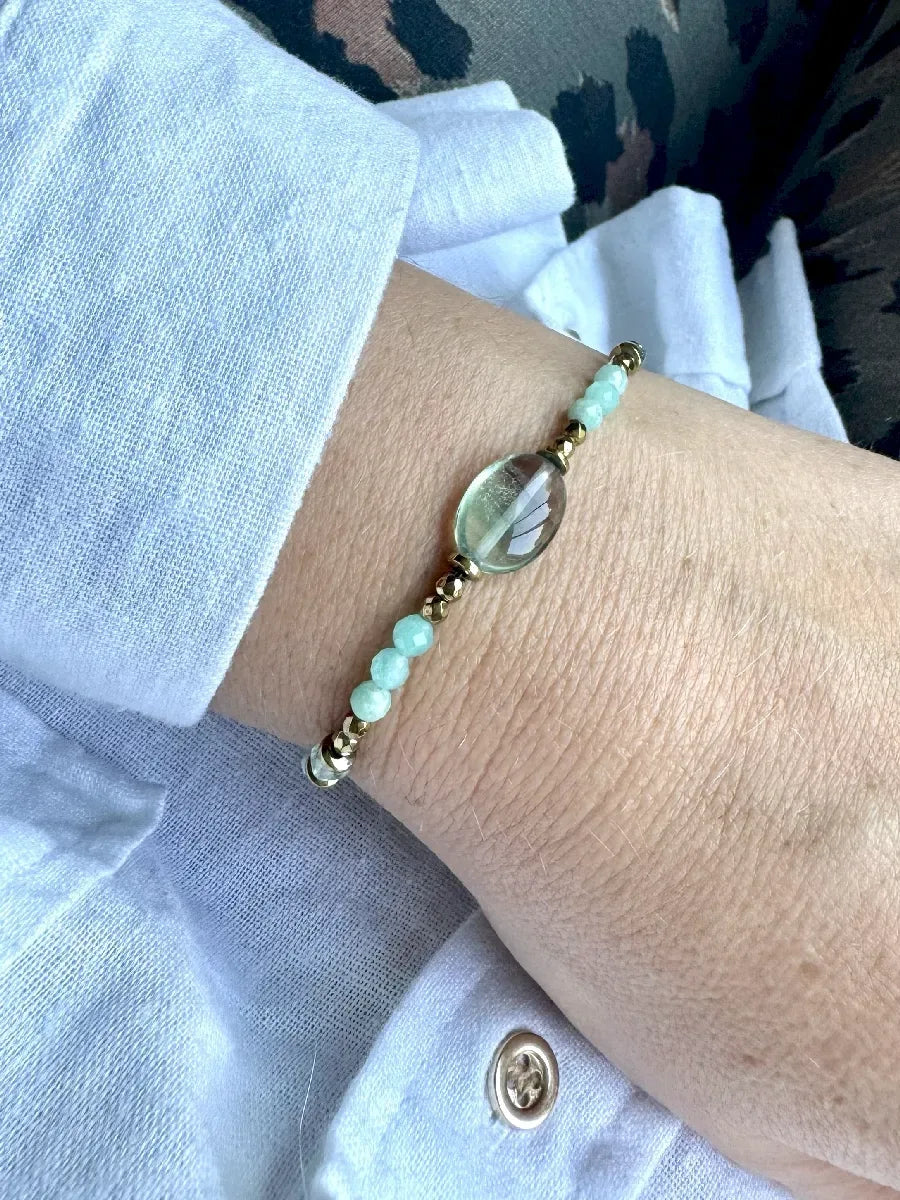 Bracelet en amazonite, vue 2 - Paulette Quincaillerie