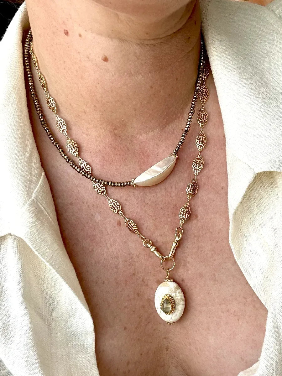 collier maille filigrane or