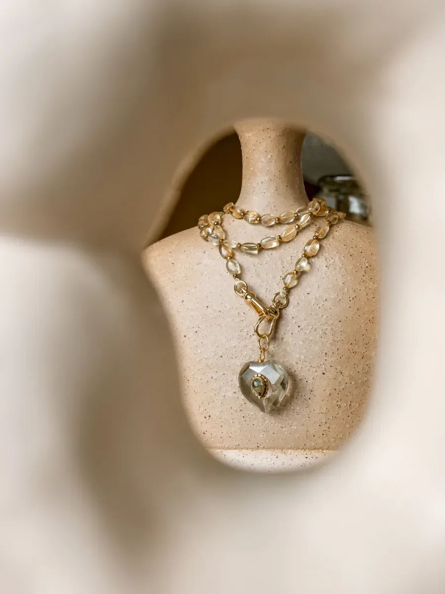 Sautoir en citrine - Paulette Quincaillerie
