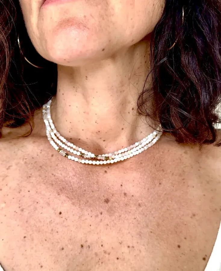 collier opale australienne et diamant