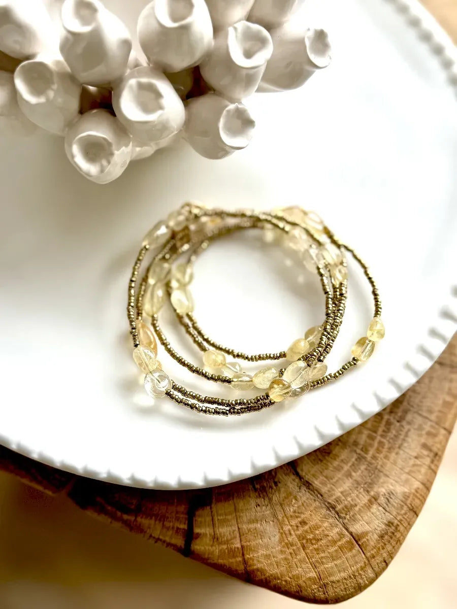 Sautoir en citrine - Paulette Quincaillerie
