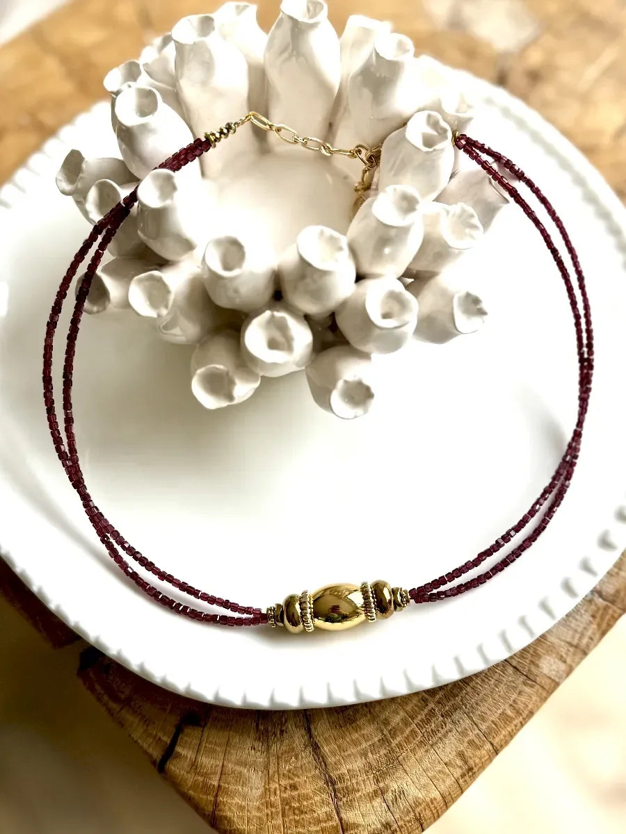 Collier en grenat, vue 3 - Paulette Quincaillerie