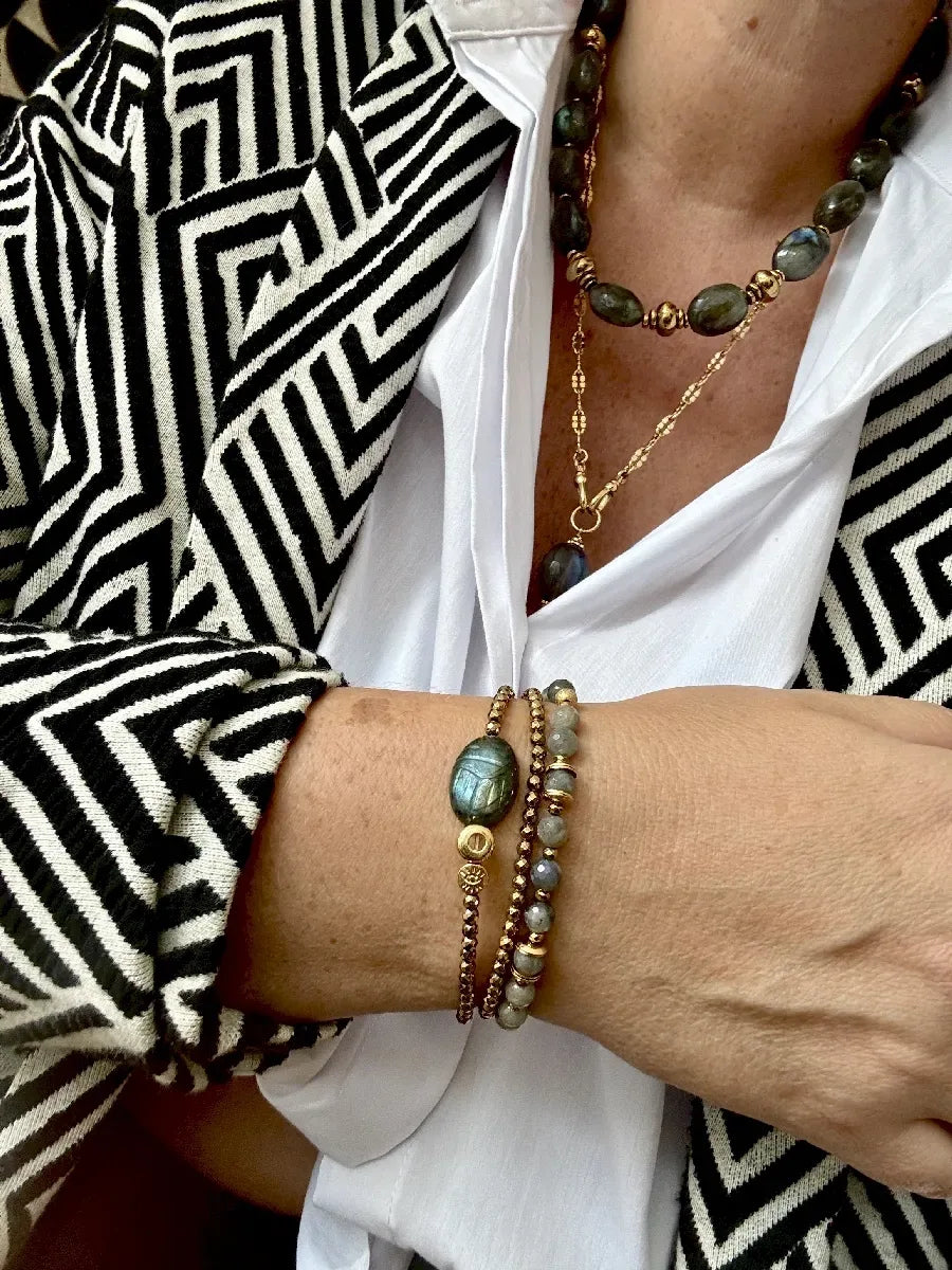 Collier en labradorite, vue 5 - Paulette Quincaillerie