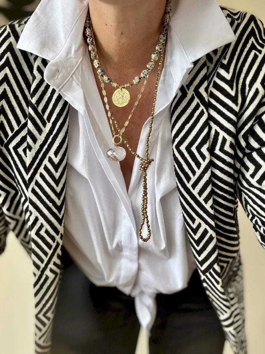 Collier en jaspe dalmatien, vue 4 - Paulette Quincaillerie