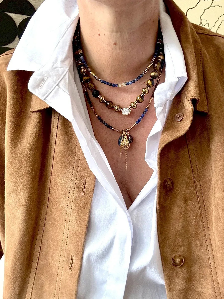 Collier en quartz fumé, vue 3 - Paulette Quincaillerie