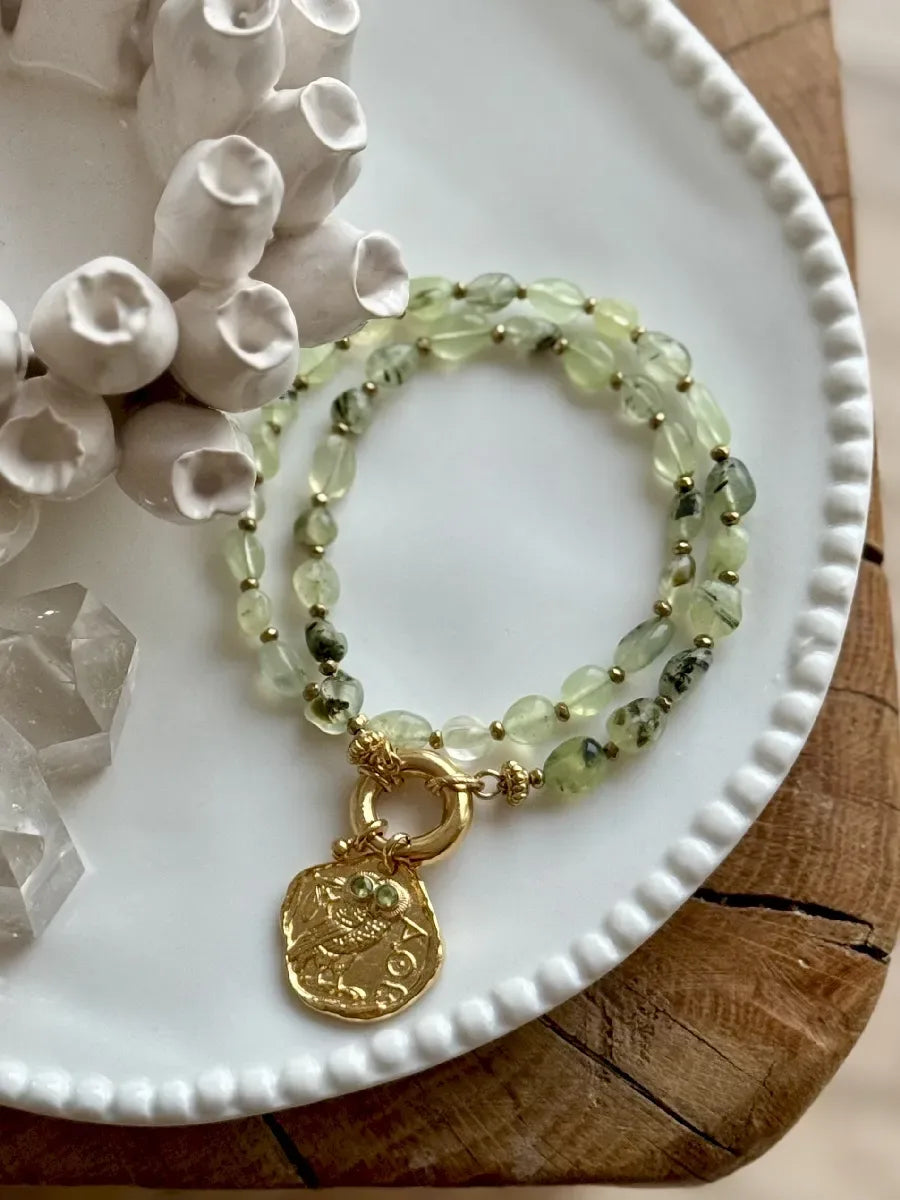 Collier en préhnite, vue 2 - Paulette Quincaillerie