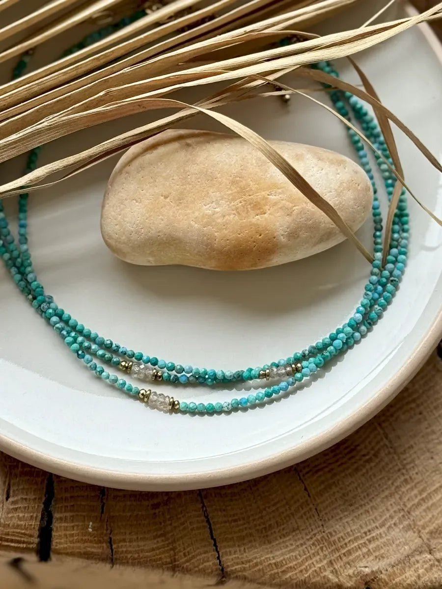 collier chrysocolle diamant