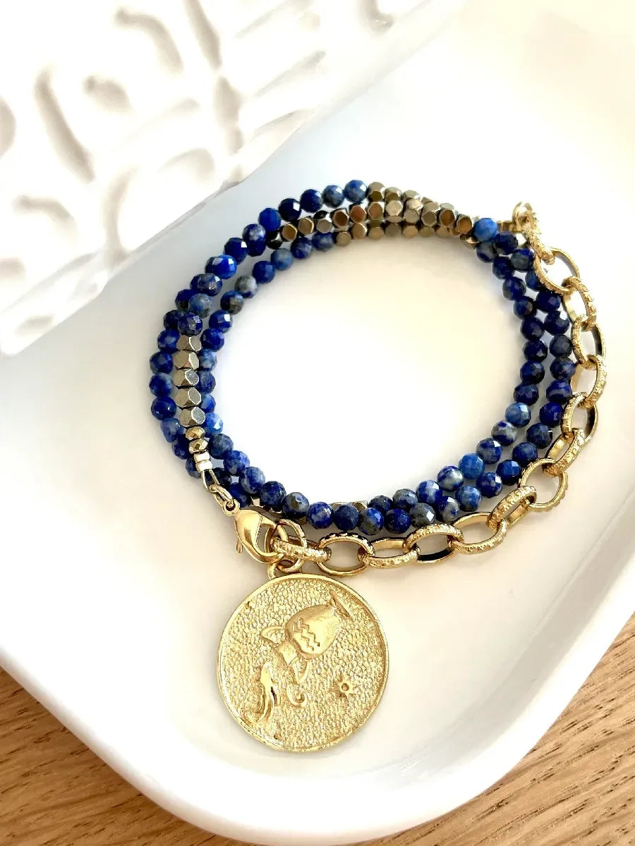 Collier en lapis-lazuli, vue 2 - Paulette Quincaillerie