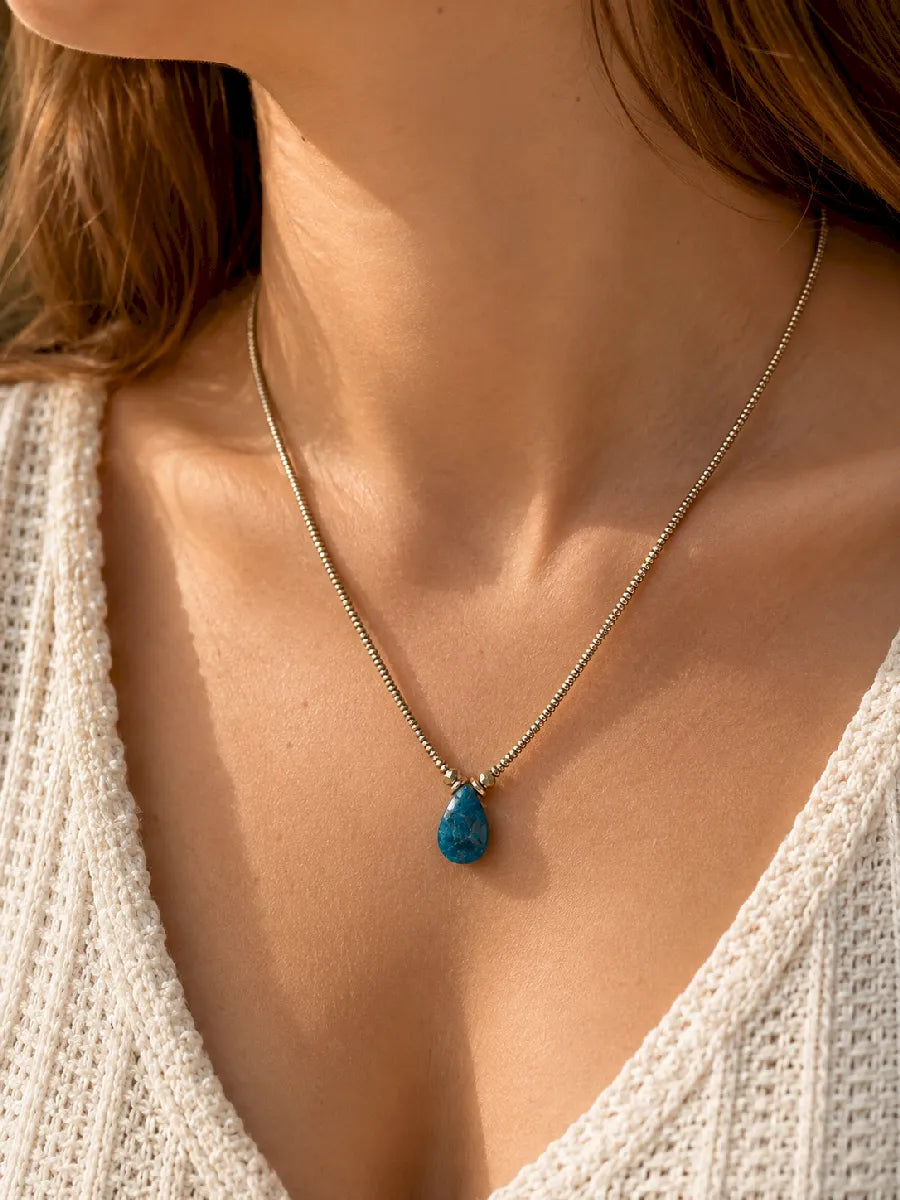 Collier en apatite, vue 2 - Paulette Quincaillerie