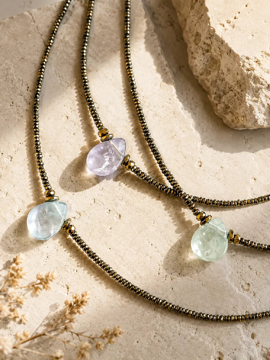 Collier en fluorite, vue 3 - Paulette Quincaillerie
