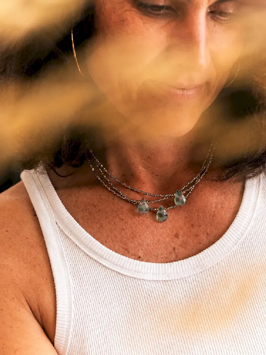 Collier en fluorite, vue 2 - Paulette Quincaillerie