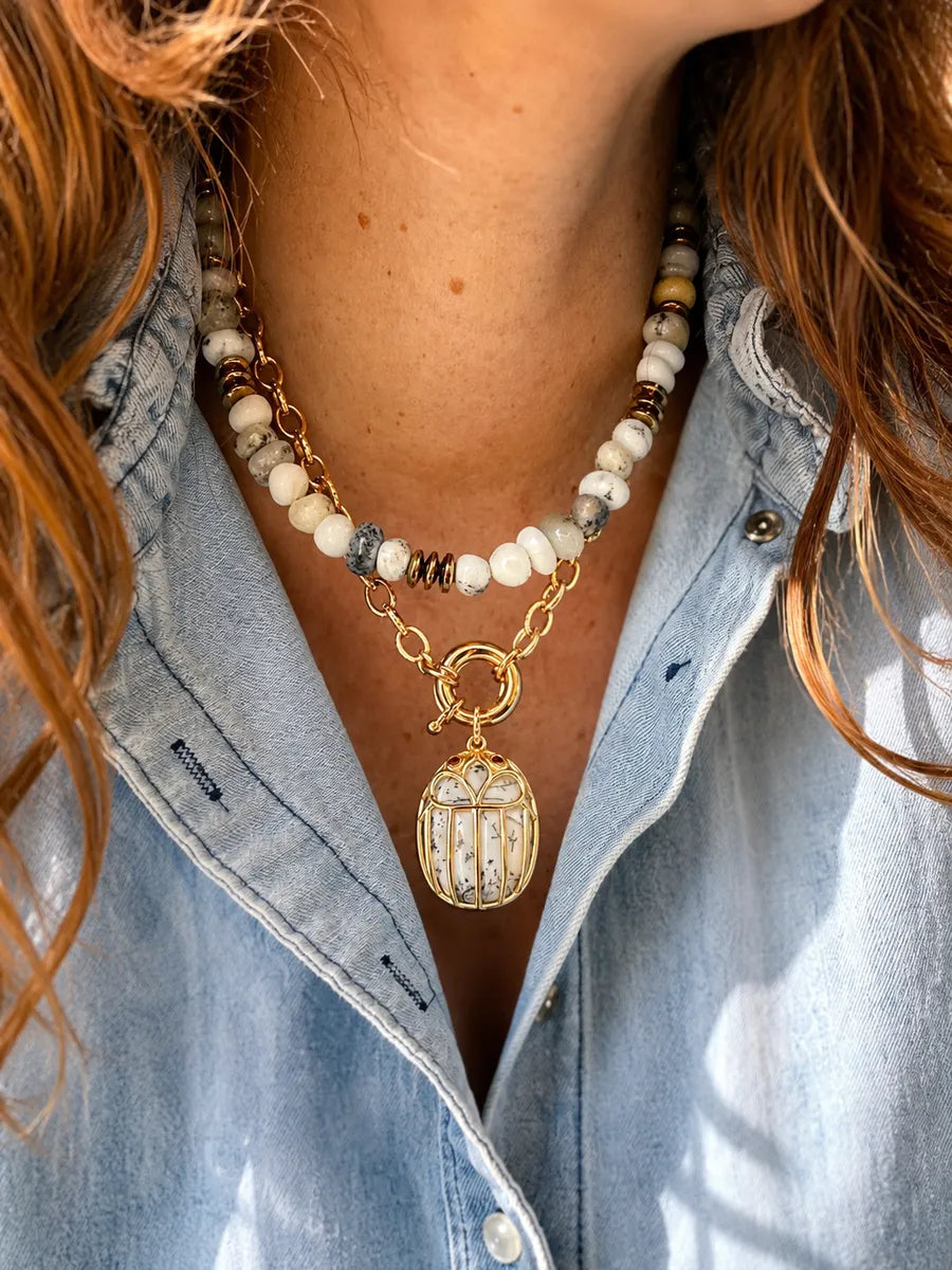 Pendentif en obsidienne dorée, vue 4 - Paulette Quincaillerie
