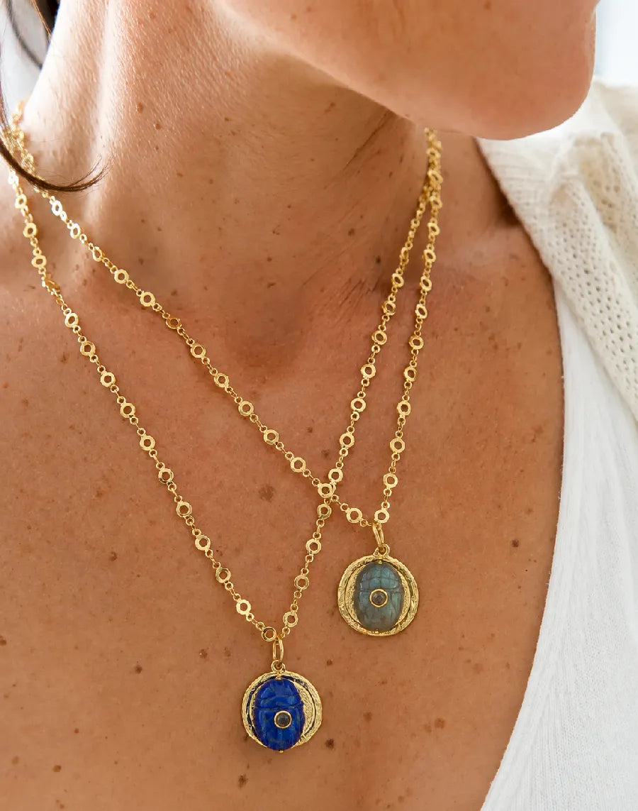 Collier en labradorite, vue 2 - Paulette Quincaillerie
