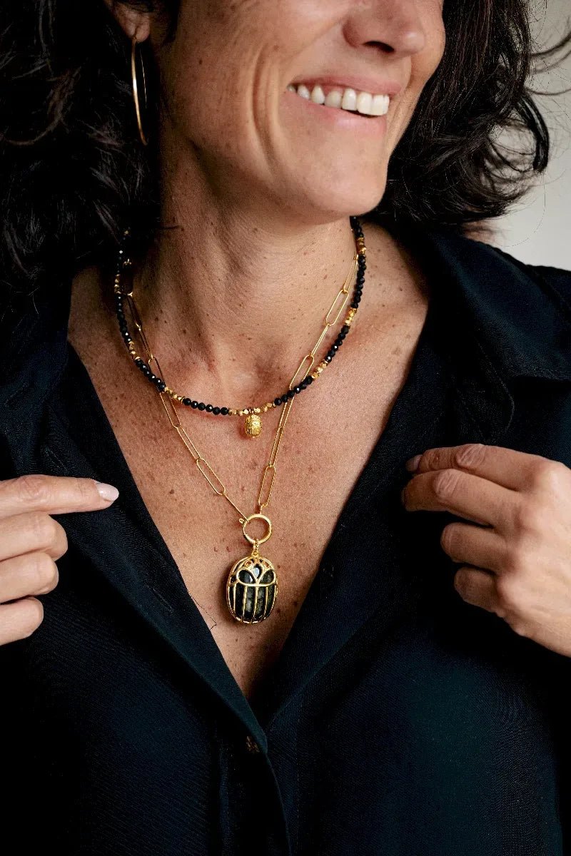 Pendentif en obsidienne dorée, vue 3 - Paulette Quincaillerie