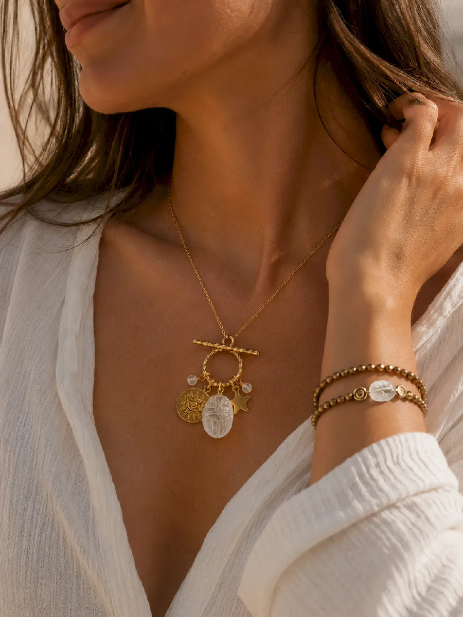 Collier en cristal de roche, vue 4 - Paulette Quincaillerie