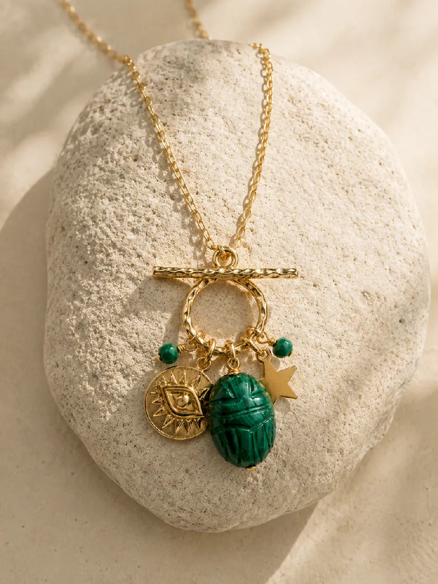 Collier en malachite, vue 3 - Paulette Quincaillerie