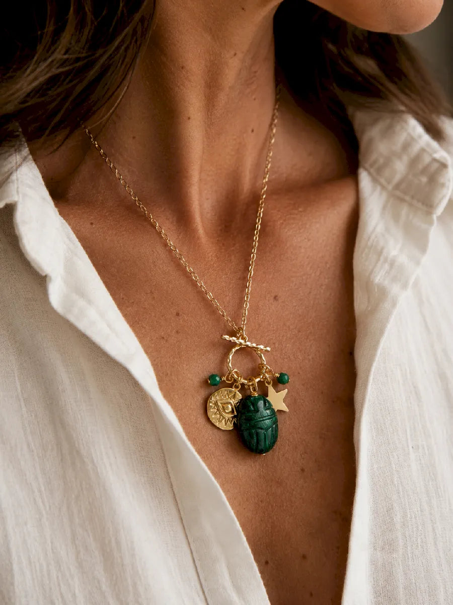 Collier en malachite, vue 4 - Paulette Quincaillerie
