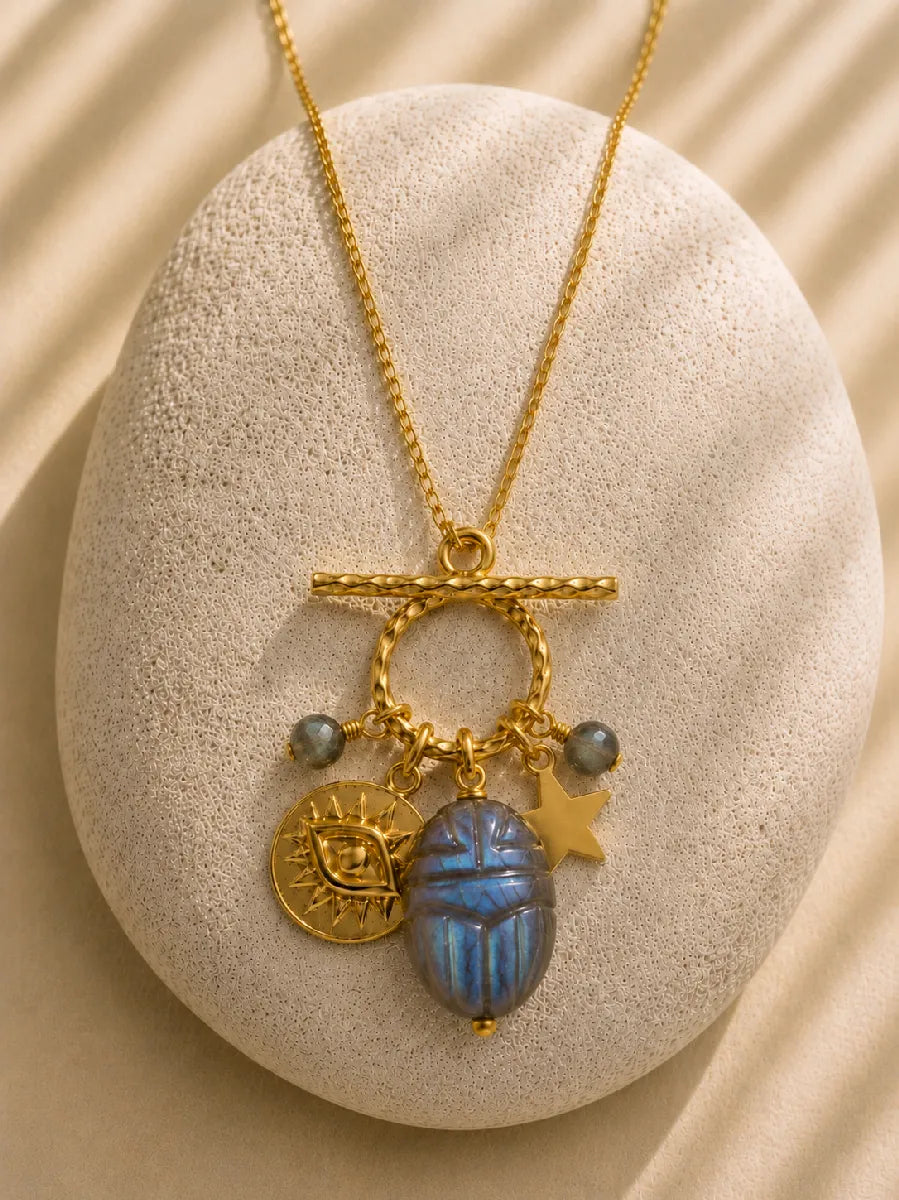 Collier en labradorite, vue 4 - Paulette Quincaillerie