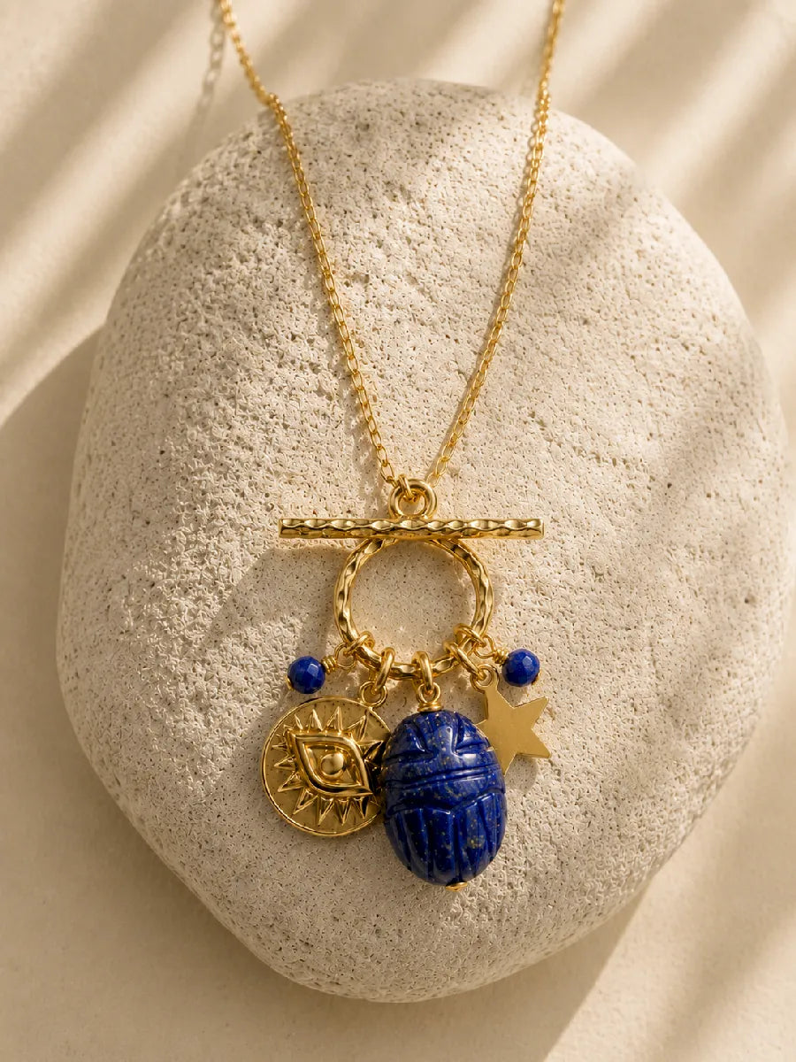 Collier en lapis-lazuli, vue 3 - Paulette Quincaillerie