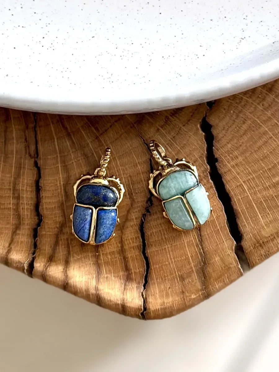 MEDAILLON SCARABÉE LAPIS AMAZONITE CRÉATRICE MADE IN FRANCE PAULETTEQUINCAILLERIE_2