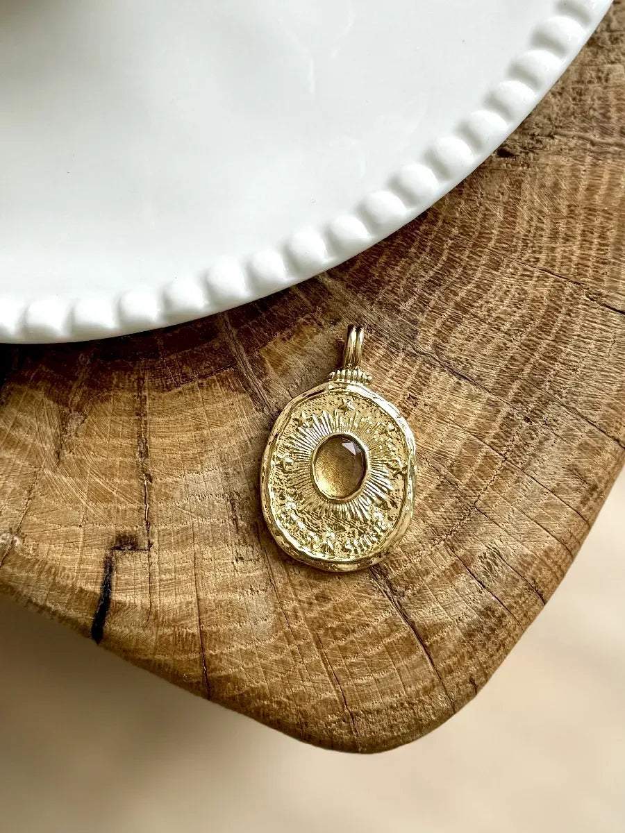 Médaillon en citrine - Paulette Quincaillerie