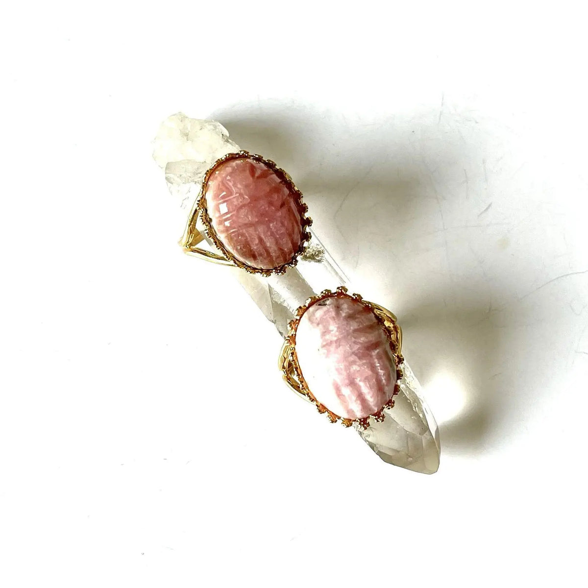 bague scarabée rhodochrostite