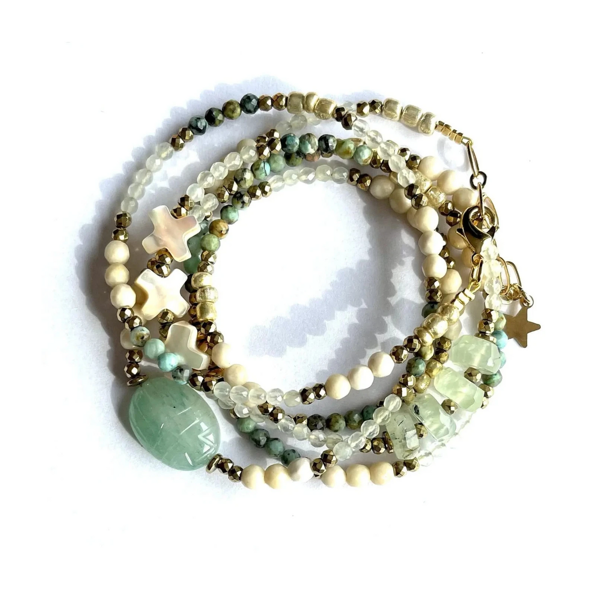 bracelet multi tours scarabée aventurine