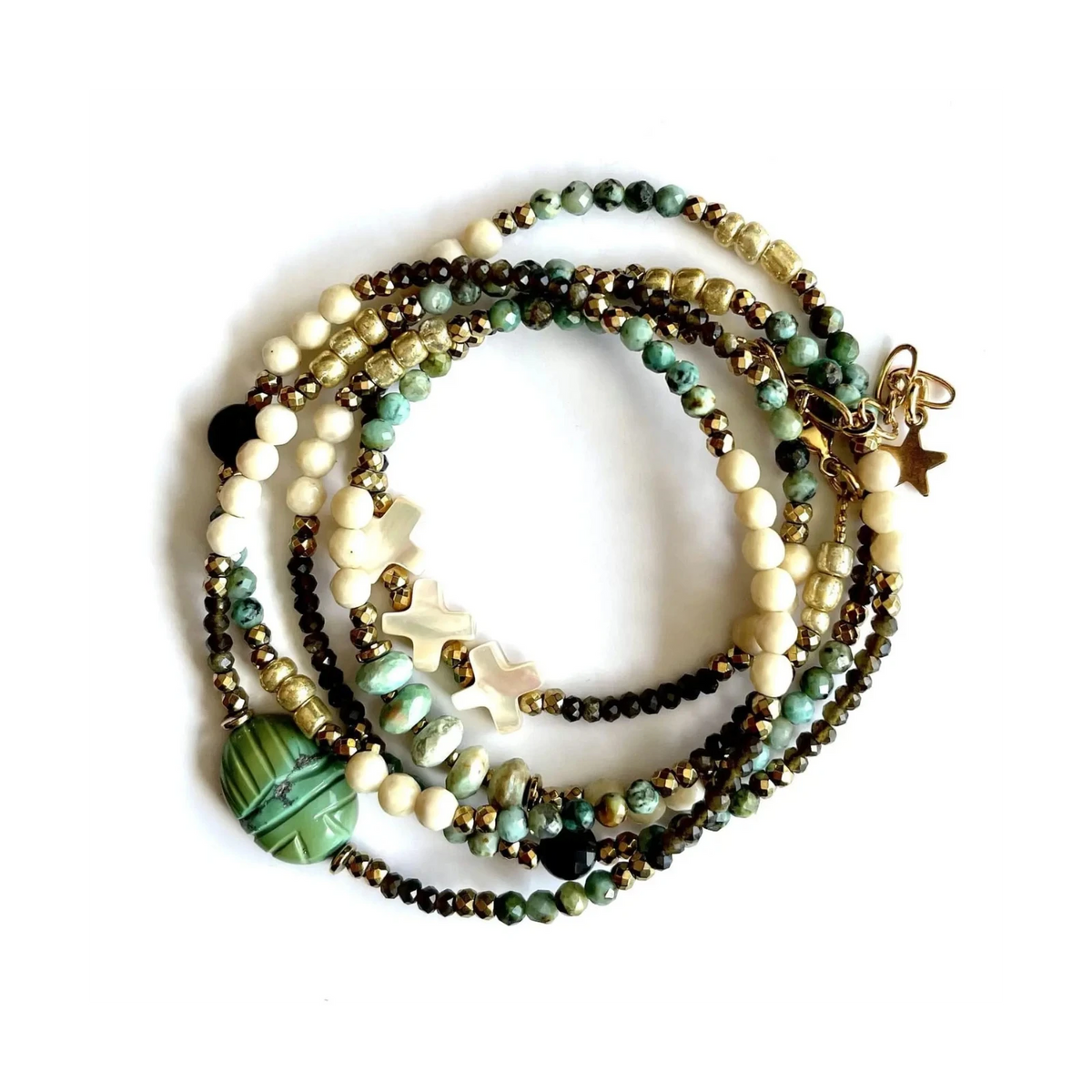 bracelet multitours turquoise
