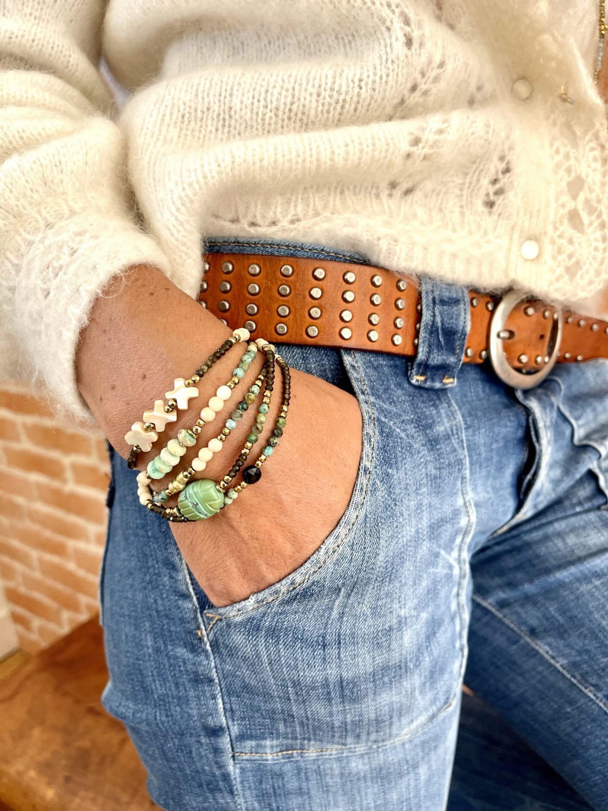 Bracelet en turquoise, vue 3 - Paulette Quincaillerie