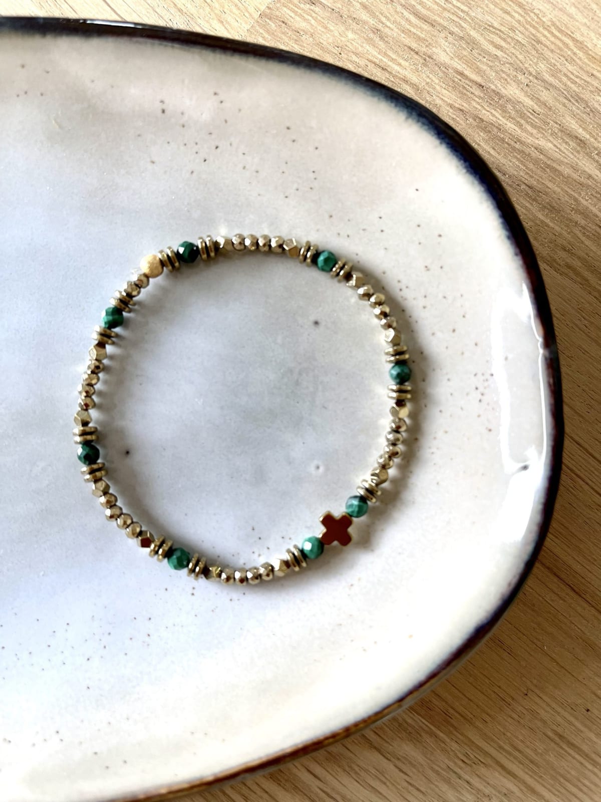 bracelet tiny cruz malachite