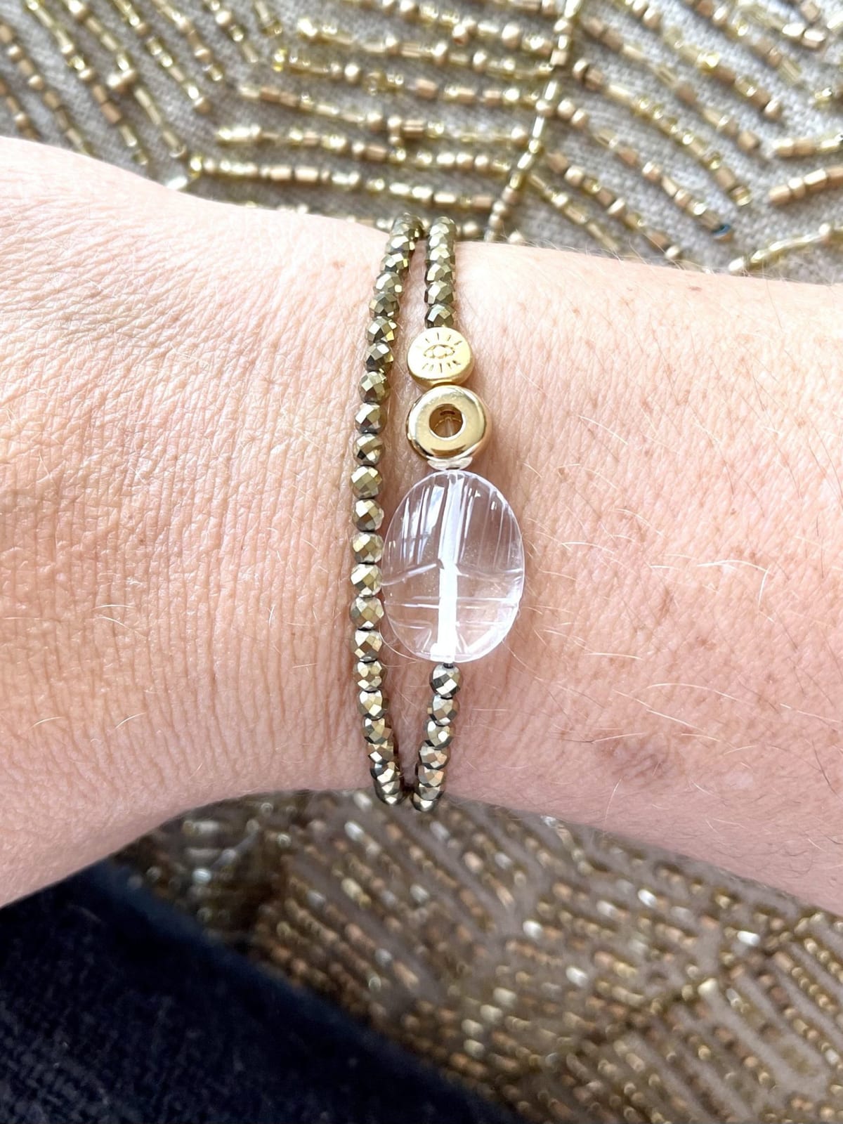 Bracelet en cristal de roche, vue 3 - Paulette Quincaillerie