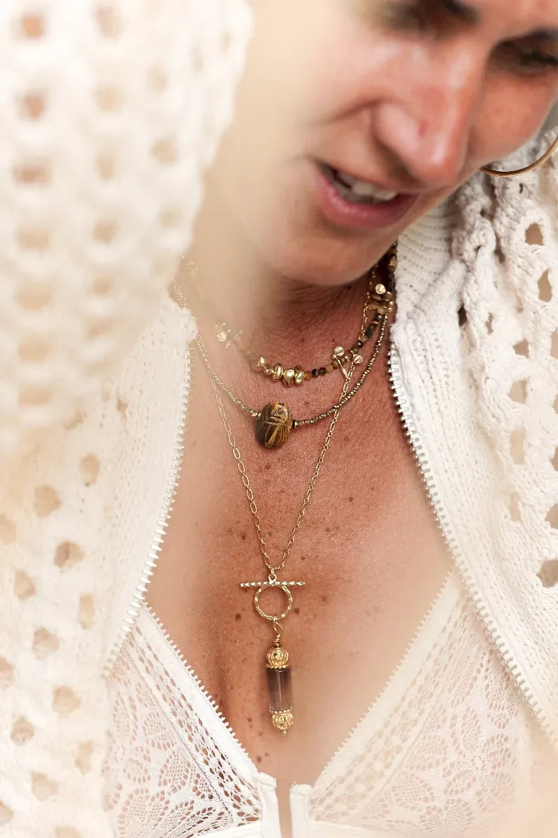 Collier en œil de tigre - Paulette Quincaillerie