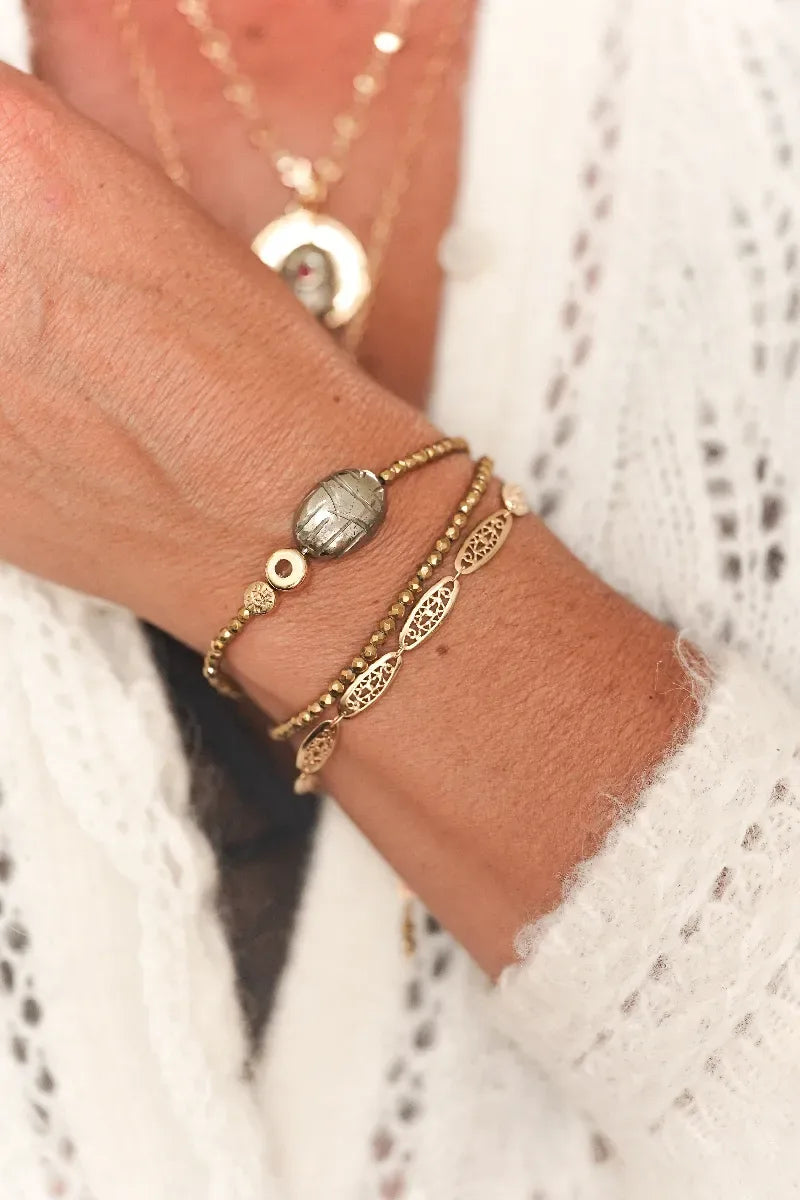 Bracelet en pyrite, vue 3 - Paulette Quincaillerie