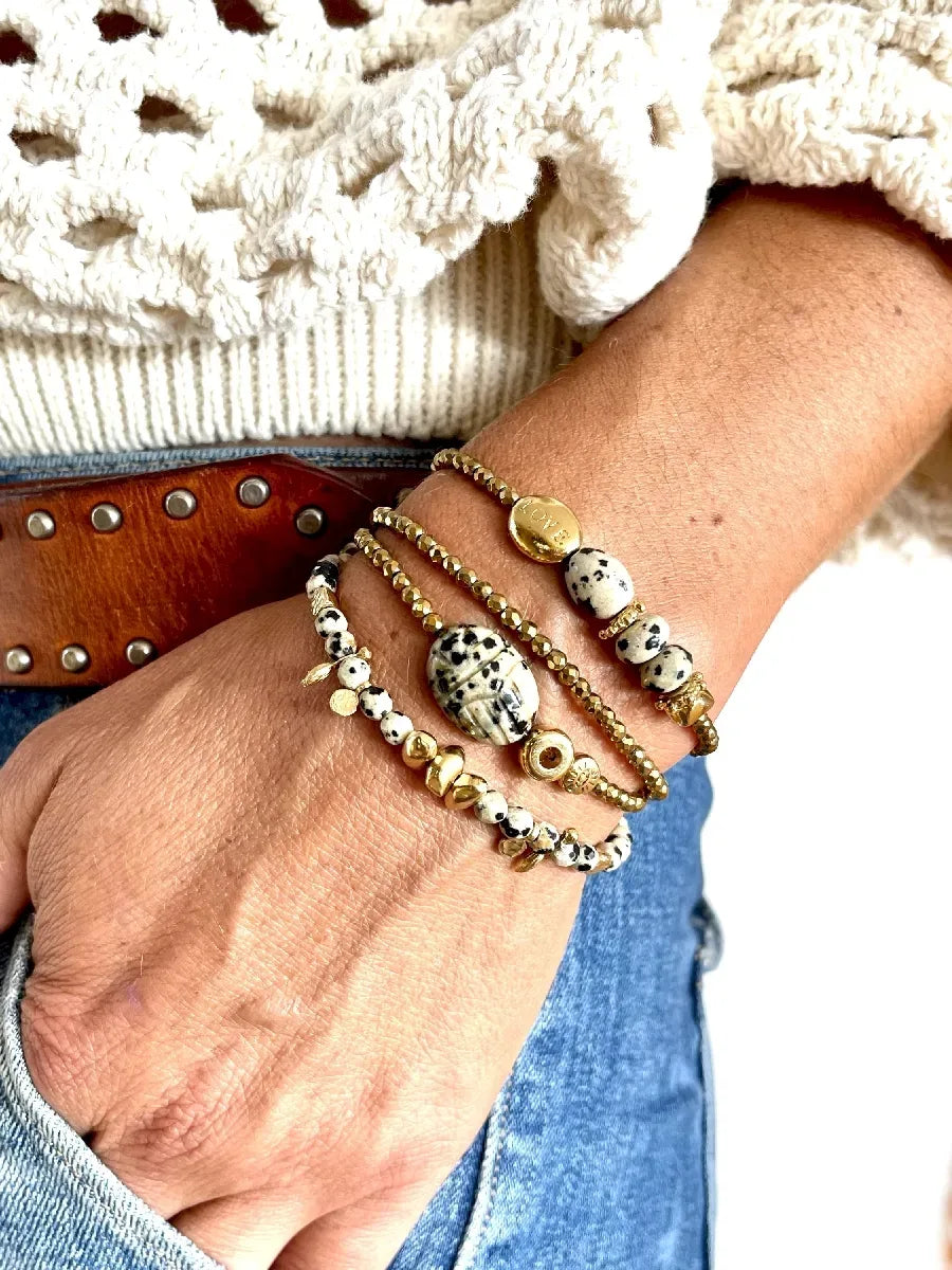 Bracelet en jaspe dalmatien, vue 3 - Paulette Quincaillerie